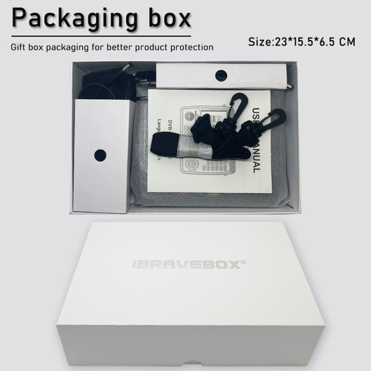 iBRAVEBOX V10 Finder Max+ เครื่องวัดสัญญาณดาวเทียมดิจิทัลหน้าจอ 4.3 นิ้ว รองรับ DVB-S/S2/S2X AHD ปลั๊ก EU, US, UK, AU