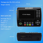 iBRAVEBOX V10 Finder Pro เครื่องวัดสัญญาณดาวเทียมดิจิทัลหน้าจอ 4.3 นิ้ว รองรับ DVB-S/S2/S2X/T/T2/C ปลั๊ก EU, US, UK, AU