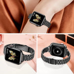 สายรัดนาฬิกาโลหะแบบสลิงชอตเม็ดเจ็ดเรียว สำหรับ Apple Watch SE 2023 44 มม., สำหรับ Apple Watch SE 2023 40 มม., สำหรับ Apple Watch Ultra 2 49 มม., สำหรับ Apple Watch Series 9 45 มม., สำหรับ Apple Watch Series 9 41 มม., สำหรับ Apple Watch Ultra 49 มม.