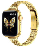 สายรัดนาฬิกาโลหะแบบสลิงชอตเม็ดเจ็ดเรียว สำหรับ Apple Watch SE 2023 44 มม., สำหรับ Apple Watch SE 2023 40 มม., สำหรับ Apple Watch Ultra 2 49 มม., สำหรับ Apple Watch Series 9 45 มม., สำหรับ Apple Watch Series 9 41 มม., สำหรับ Apple Watch Ultra 49 มม.