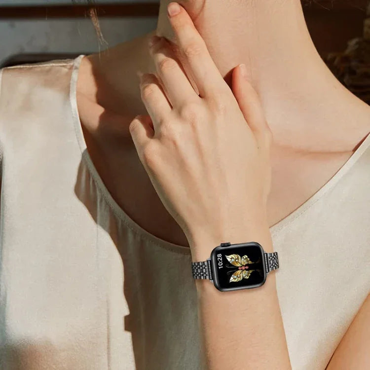 สายรัดนาฬิกาโลหะหัวเข็มขัดสลิงชอตเม็ดเจ็ดเรียว สำหรับ Apple Watch 42 มม., สำหรับ Apple Watch 38 มม.