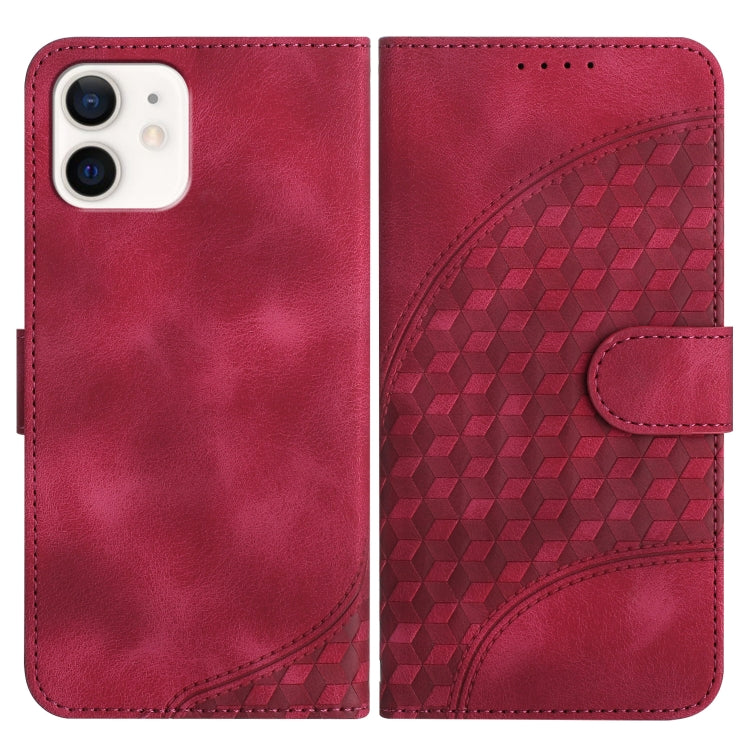 YX0060 Elephant Head Embossed Phone Leather Case with Lanyard, For iPhone 13 Pro Max, For iPhone 13 Pro, For iPhone 13, For iPhone 13 mini, For iPhone 12/12 Pro, For iPhone 12 Pro Max