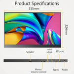 จอภาพพกพา 15.6 นิ้ว HDR 1080P IPS, 15.6 นิ้ว 1080P