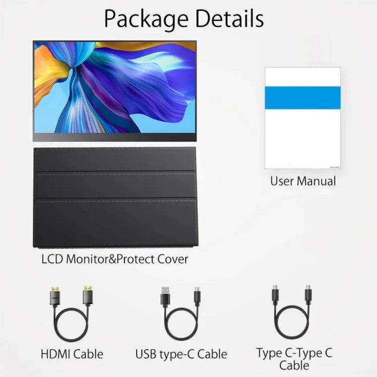 จอภาพพกพา 15.6 นิ้ว HDR 1080P IPS, 15.6 นิ้ว 1080P