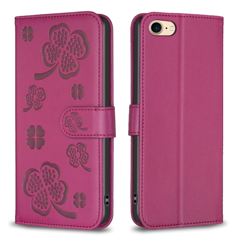 เคสโทรศัพท์หนังนูนลายใบสี่แฉก สำหรับ iPhone 7 / 8 / SE 2022, สำหรับ iPhone 13 Pro Max, สำหรับ iPhone 13 Pro, สำหรับ iPhone 13, สำหรับ iPhone 12 / 12 Pro, สำหรับ iPhone 12 Pro Max, สำหรับ iPhone 11 Pro Max, สำหรับ iPhone 11