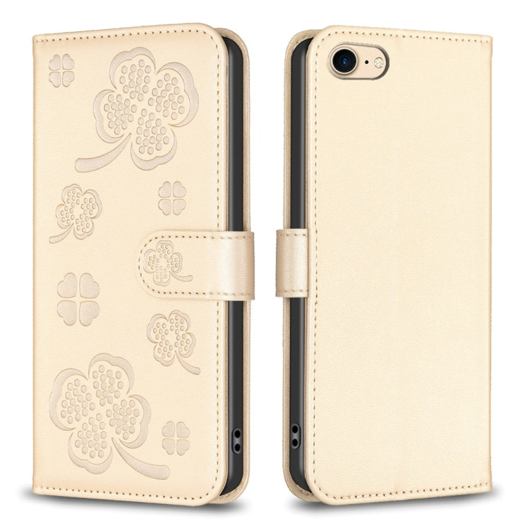เคสโทรศัพท์หนังนูนลายใบสี่แฉก สำหรับ iPhone 7 / 8 / SE 2022, สำหรับ iPhone 13 Pro Max, สำหรับ iPhone 13 Pro, สำหรับ iPhone 13, สำหรับ iPhone 12 / 12 Pro, สำหรับ iPhone 12 Pro Max, สำหรับ iPhone 11 Pro Max, สำหรับ iPhone 11