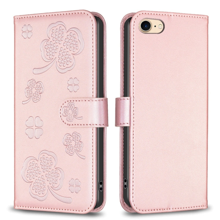 เคสโทรศัพท์หนังนูนลายใบสี่แฉก สำหรับ iPhone 7 / 8 / SE 2022, สำหรับ iPhone 13 Pro Max, สำหรับ iPhone 13 Pro, สำหรับ iPhone 13, สำหรับ iPhone 12 / 12 Pro, สำหรับ iPhone 12 Pro Max, สำหรับ iPhone 11 Pro Max, สำหรับ iPhone 11