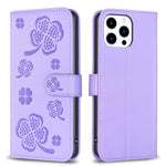 เคสโทรศัพท์หนังนูนลายใบสี่แฉก สำหรับ iPhone 7 / 8 / SE 2022, สำหรับ iPhone 13 Pro Max, สำหรับ iPhone 13 Pro, สำหรับ iPhone 13, สำหรับ iPhone 12 / 12 Pro, สำหรับ iPhone 12 Pro Max, สำหรับ iPhone 11 Pro Max, สำหรับ iPhone 11