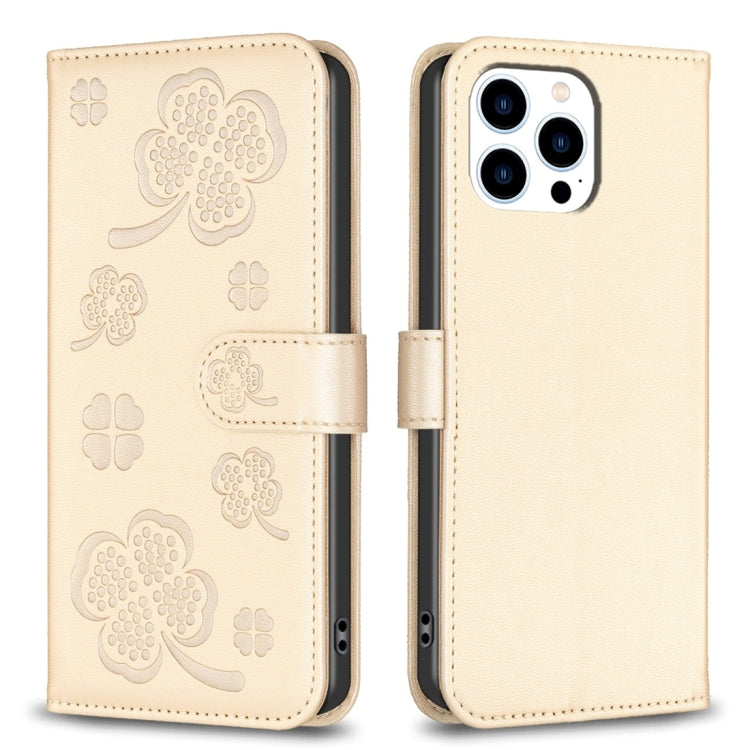 เคสโทรศัพท์หนังนูนลายใบสี่แฉก สำหรับ iPhone 7 / 8 / SE 2022, สำหรับ iPhone 13 Pro Max, สำหรับ iPhone 13 Pro, สำหรับ iPhone 13, สำหรับ iPhone 12 / 12 Pro, สำหรับ iPhone 12 Pro Max, สำหรับ iPhone 11 Pro Max, สำหรับ iPhone 11