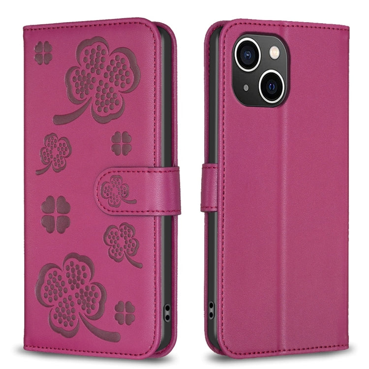 เคสโทรศัพท์หนังนูนลายใบสี่แฉก สำหรับ iPhone 7 / 8 / SE 2022, สำหรับ iPhone 13 Pro Max, สำหรับ iPhone 13 Pro, สำหรับ iPhone 13, สำหรับ iPhone 12 / 12 Pro, สำหรับ iPhone 12 Pro Max, สำหรับ iPhone 11 Pro Max, สำหรับ iPhone 11