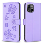 เคสโทรศัพท์หนังนูนลายใบสี่แฉก สำหรับ iPhone 7 / 8 / SE 2022, สำหรับ iPhone 13 Pro Max, สำหรับ iPhone 13 Pro, สำหรับ iPhone 13, สำหรับ iPhone 12 / 12 Pro, สำหรับ iPhone 12 Pro Max, สำหรับ iPhone 11 Pro Max, สำหรับ iPhone 11