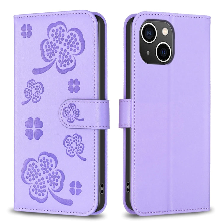 เคสโทรศัพท์หนังนูนลายใบสี่แฉก สำหรับ iPhone 7 / 8 / SE 2022, สำหรับ iPhone 13 Pro Max, สำหรับ iPhone 13 Pro, สำหรับ iPhone 13, สำหรับ iPhone 12 / 12 Pro, สำหรับ iPhone 12 Pro Max, สำหรับ iPhone 11 Pro Max, สำหรับ iPhone 11