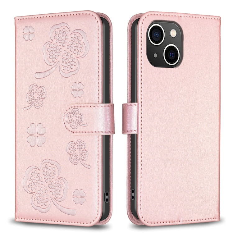 เคสโทรศัพท์หนังนูนลายใบสี่แฉก สำหรับ iPhone 7 / 8 / SE 2022, สำหรับ iPhone 13 Pro Max, สำหรับ iPhone 13 Pro, สำหรับ iPhone 13, สำหรับ iPhone 12 / 12 Pro, สำหรับ iPhone 12 Pro Max, สำหรับ iPhone 11 Pro Max, สำหรับ iPhone 11