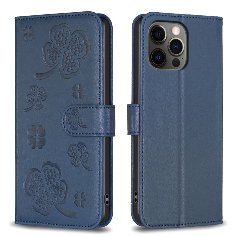 เคสโทรศัพท์หนังนูนลายใบสี่แฉก สำหรับ iPhone 7 / 8 / SE 2022, สำหรับ iPhone 13 Pro Max, สำหรับ iPhone 13 Pro, สำหรับ iPhone 13, สำหรับ iPhone 12 / 12 Pro, สำหรับ iPhone 12 Pro Max, สำหรับ iPhone 11 Pro Max, สำหรับ iPhone 11