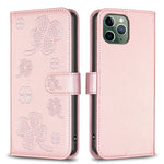 เคสโทรศัพท์หนังนูนลายใบสี่แฉก สำหรับ iPhone 7 / 8 / SE 2022, สำหรับ iPhone 13 Pro Max, สำหรับ iPhone 13 Pro, สำหรับ iPhone 13, สำหรับ iPhone 12 / 12 Pro, สำหรับ iPhone 12 Pro Max, สำหรับ iPhone 11 Pro Max, สำหรับ iPhone 11