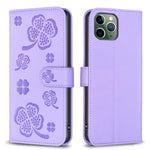 เคสโทรศัพท์หนังนูนลายใบสี่แฉก สำหรับ iPhone 11 Pro, สำหรับ iPhone X / XS, สำหรับ iPhone XR, สำหรับ iPhone XS Max, สำหรับ iPhone 7 Plus / 8 Plus