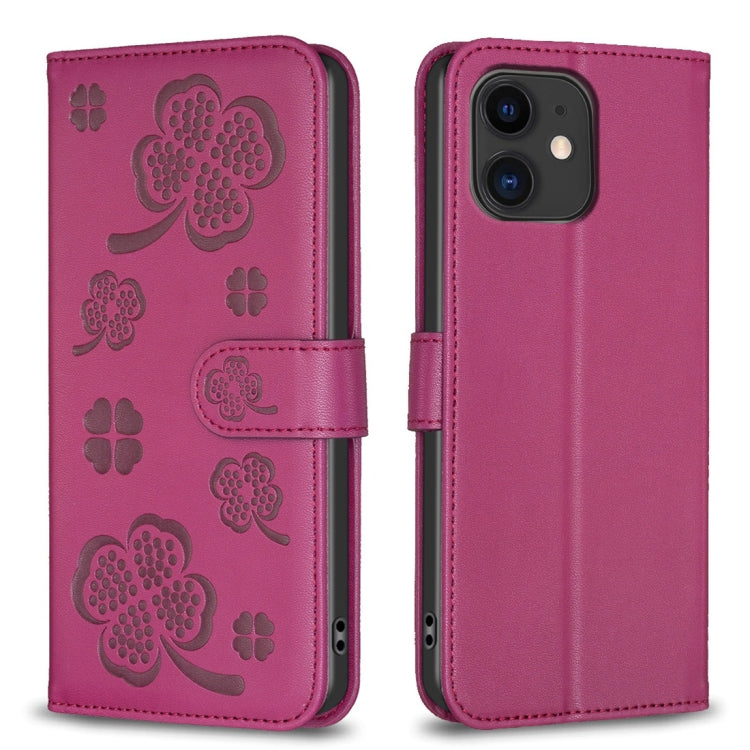 เคสโทรศัพท์หนังนูนลายใบสี่แฉก สำหรับ iPhone 7 / 8 / SE 2022, สำหรับ iPhone 13 Pro Max, สำหรับ iPhone 13 Pro, สำหรับ iPhone 13, สำหรับ iPhone 12 / 12 Pro, สำหรับ iPhone 12 Pro Max, สำหรับ iPhone 11 Pro Max, สำหรับ iPhone 11
