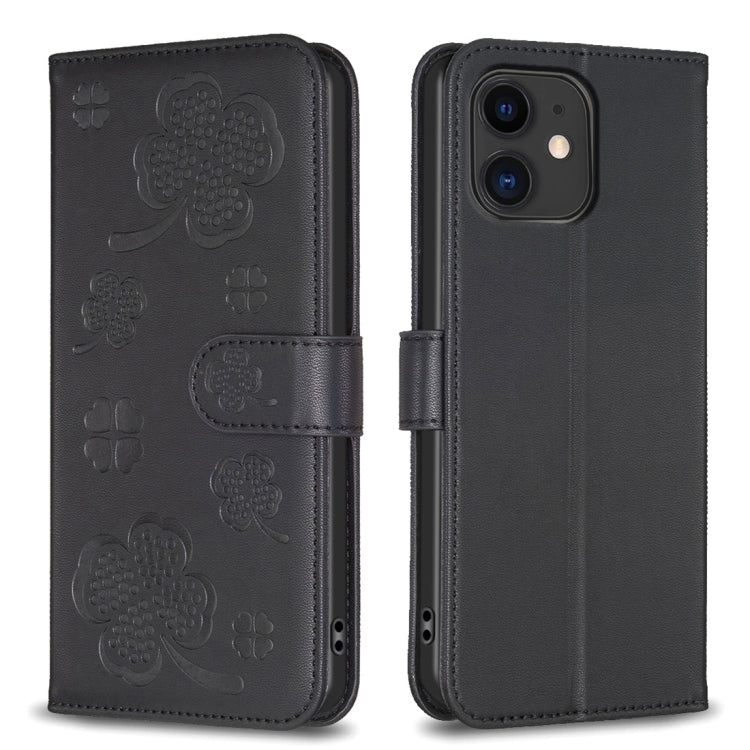 เคสโทรศัพท์หนังนูนลายใบสี่แฉก สำหรับ iPhone 7 / 8 / SE 2022, สำหรับ iPhone 13 Pro Max, สำหรับ iPhone 13 Pro, สำหรับ iPhone 13, สำหรับ iPhone 12 / 12 Pro, สำหรับ iPhone 12 Pro Max, สำหรับ iPhone 11 Pro Max, สำหรับ iPhone 11