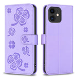 เคสโทรศัพท์หนังนูนลายใบสี่แฉก สำหรับ iPhone 7 / 8 / SE 2022, สำหรับ iPhone 13 Pro Max, สำหรับ iPhone 13 Pro, สำหรับ iPhone 13, สำหรับ iPhone 12 / 12 Pro, สำหรับ iPhone 12 Pro Max, สำหรับ iPhone 11 Pro Max, สำหรับ iPhone 11