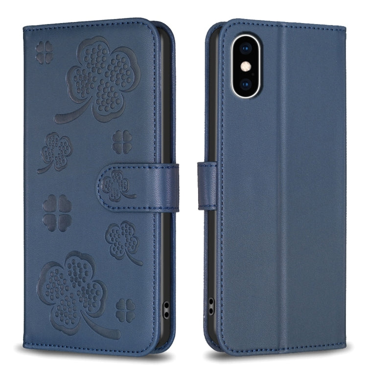 เคสโทรศัพท์หนังนูนลายใบสี่แฉก สำหรับ iPhone 11 Pro, สำหรับ iPhone X / XS, สำหรับ iPhone XR, สำหรับ iPhone XS Max, สำหรับ iPhone 7 Plus / 8 Plus