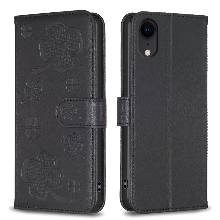 เคสโทรศัพท์หนังนูนลายใบสี่แฉก สำหรับ iPhone 11 Pro, สำหรับ iPhone X / XS, สำหรับ iPhone XR, สำหรับ iPhone XS Max, สำหรับ iPhone 7 Plus / 8 Plus