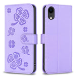 เคสโทรศัพท์หนังนูนลายใบสี่แฉก สำหรับ iPhone 11 Pro, สำหรับ iPhone X / XS, สำหรับ iPhone XR, สำหรับ iPhone XS Max, สำหรับ iPhone 7 Plus / 8 Plus