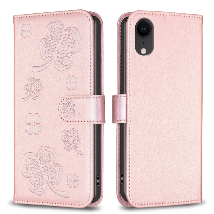 เคสโทรศัพท์หนังนูนลายใบสี่แฉก สำหรับ iPhone 11 Pro, สำหรับ iPhone X / XS, สำหรับ iPhone XR, สำหรับ iPhone XS Max, สำหรับ iPhone 7 Plus / 8 Plus