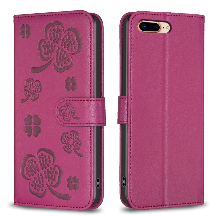 เคสโทรศัพท์หนังนูนลายใบสี่แฉก สำหรับ iPhone 11 Pro, สำหรับ iPhone X / XS, สำหรับ iPhone XR, สำหรับ iPhone XS Max, สำหรับ iPhone 7 Plus / 8 Plus