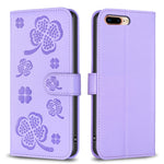 เคสโทรศัพท์หนังนูนลายใบสี่แฉก สำหรับ iPhone 11 Pro, สำหรับ iPhone X / XS, สำหรับ iPhone XR, สำหรับ iPhone XS Max, สำหรับ iPhone 7 Plus / 8 Plus
