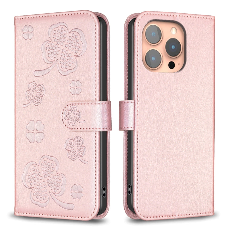 เคสโทรศัพท์หนังนูนลายใบสี่แฉก สำหรับ iPhone 17 Pro Max, สำหรับ iPhone 17 Pro, สำหรับ iPhone 17, สำหรับ iPhone Air, สำหรับ iPhone 16 Pro Max, สำหรับ iPhone 16 Pro, สำหรับ iPhone 16 Plus, สำหรับ iPhone 16