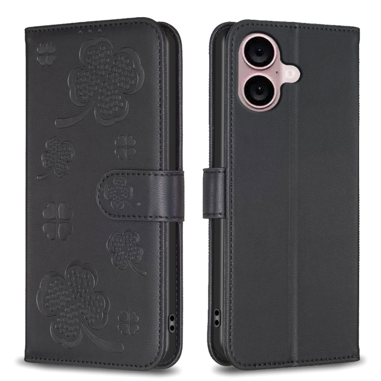 เคสโทรศัพท์หนังนูนลายใบสี่แฉก สำหรับ iPhone 17 Pro Max, สำหรับ iPhone 17 Pro, สำหรับ iPhone 17, สำหรับ iPhone Air, สำหรับ iPhone 16 Pro Max, สำหรับ iPhone 16 Pro, สำหรับ iPhone 16 Plus, สำหรับ iPhone 16