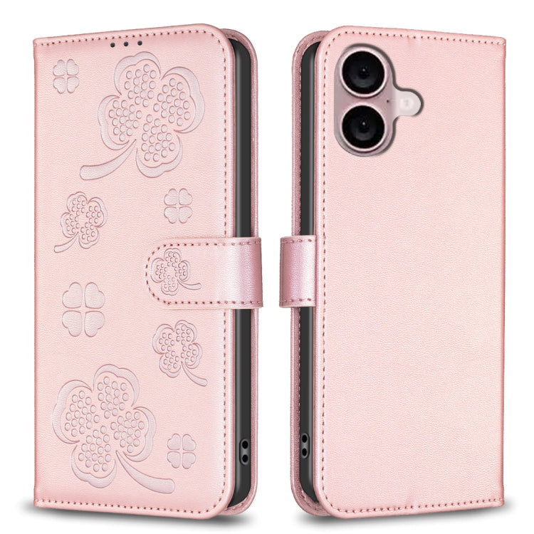 เคสโทรศัพท์หนังนูนลายใบสี่แฉก สำหรับ iPhone 17 Pro Max, สำหรับ iPhone 17 Pro, สำหรับ iPhone 17, สำหรับ iPhone Air, สำหรับ iPhone 16 Pro Max, สำหรับ iPhone 16 Pro, สำหรับ iPhone 16 Plus, สำหรับ iPhone 16
