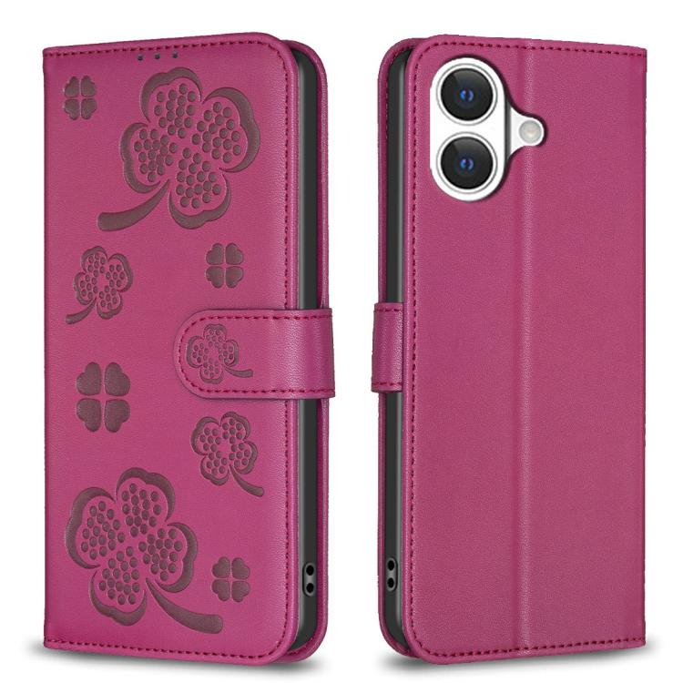 เคสโทรศัพท์หนังนูนลายใบสี่แฉก สำหรับ iPhone 17 Pro Max, สำหรับ iPhone 17 Pro, สำหรับ iPhone 17, สำหรับ iPhone Air, สำหรับ iPhone 16 Pro Max, สำหรับ iPhone 16 Pro, สำหรับ iPhone 16 Plus, สำหรับ iPhone 16