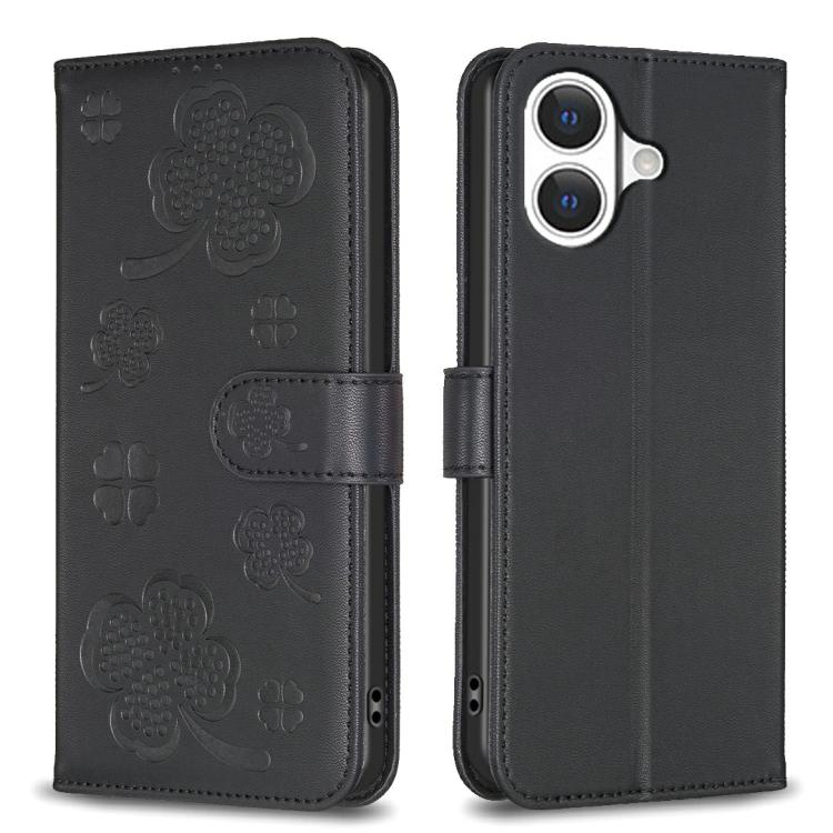 เคสโทรศัพท์หนังนูนลายใบสี่แฉก สำหรับ iPhone 17 Pro Max, สำหรับ iPhone 17 Pro, สำหรับ iPhone 17, สำหรับ iPhone Air, สำหรับ iPhone 16 Pro Max, สำหรับ iPhone 16 Pro, สำหรับ iPhone 16 Plus, สำหรับ iPhone 16