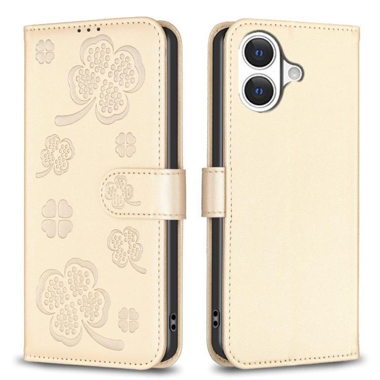 เคสโทรศัพท์หนังนูนลายใบสี่แฉก สำหรับ iPhone 17 Pro Max, สำหรับ iPhone 17 Pro, สำหรับ iPhone 17, สำหรับ iPhone Air, สำหรับ iPhone 16 Pro Max, สำหรับ iPhone 16 Pro, สำหรับ iPhone 16 Plus, สำหรับ iPhone 16