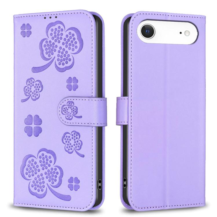 เคสโทรศัพท์หนังนูนลายใบสี่แฉก สำหรับ iPhone 17 Pro Max, สำหรับ iPhone 17 Pro, สำหรับ iPhone 17, สำหรับ iPhone Air, สำหรับ iPhone 16 Pro Max, สำหรับ iPhone 16 Pro, สำหรับ iPhone 16 Plus, สำหรับ iPhone 16