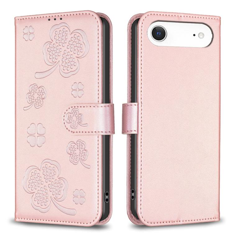 เคสโทรศัพท์หนังนูนลายใบสี่แฉก สำหรับ iPhone 17 Pro Max, สำหรับ iPhone 17 Pro, สำหรับ iPhone 17, สำหรับ iPhone Air, สำหรับ iPhone 16 Pro Max, สำหรับ iPhone 16 Pro, สำหรับ iPhone 16 Plus, สำหรับ iPhone 16