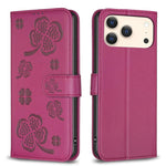 เคสโทรศัพท์หนังนูนลายใบสี่แฉก สำหรับ iPhone 17 Pro Max, สำหรับ iPhone 17 Pro, สำหรับ iPhone 17, สำหรับ iPhone Air, สำหรับ iPhone 16 Pro Max, สำหรับ iPhone 16 Pro, สำหรับ iPhone 16 Plus, สำหรับ iPhone 16
