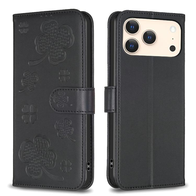เคสโทรศัพท์หนังนูนลายใบสี่แฉก สำหรับ iPhone 17 Pro Max, สำหรับ iPhone 17 Pro, สำหรับ iPhone 17, สำหรับ iPhone Air, สำหรับ iPhone 16 Pro Max, สำหรับ iPhone 16 Pro, สำหรับ iPhone 16 Plus, สำหรับ iPhone 16