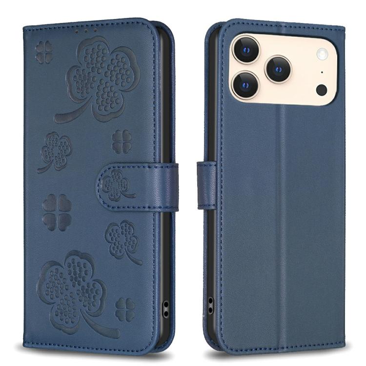 เคสโทรศัพท์หนังนูนลายใบสี่แฉก สำหรับ iPhone 17 Pro Max, สำหรับ iPhone 17 Pro, สำหรับ iPhone 17, สำหรับ iPhone Air, สำหรับ iPhone 16 Pro Max, สำหรับ iPhone 16 Pro, สำหรับ iPhone 16 Plus, สำหรับ iPhone 16