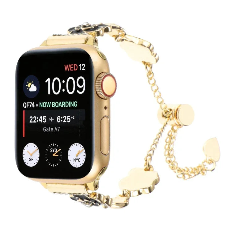 สายรัดนาฬิกาโลหะสร้อยข้อมือดอกคาเมเลีย สำหรับ Apple Watch 42 มม., สำหรับ Apple Watch 38 มม.