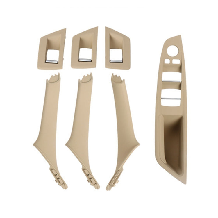 For BMW F10 / F18 5 Series 7pcs Car Inside Doors Handle Pull Trim Cover, 51417225874, Right Driving(Black), Right Driving(Beige Yellow), Right Driving(Beige White), Right Driving(Grey), Right Driving(Wine Red), Right Driving(Mocha Color)