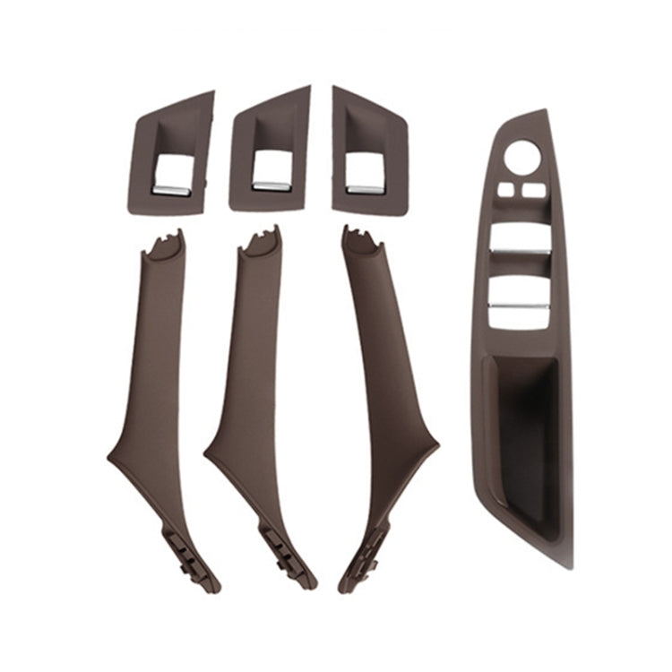 For BMW F10 / F18 5 Series 7pcs Car Inside Doors Handle Pull Trim Cover, 51417225874, Right Driving(Black), Right Driving(Beige Yellow), Right Driving(Beige White), Right Driving(Grey), Right Driving(Wine Red), Right Driving(Mocha Color)