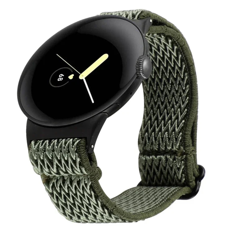 สายรัดนาฬิกาไนลอนถักลายคลื่น ขนาด 20 มม. สำหรับ Google Pixel Watch 4 / 3 / 2 / 1 ขนาด 41 มม.