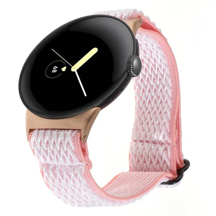 สายรัดนาฬิกาไนลอนถักลายคลื่น ขนาด 20 มม. สำหรับ Google Pixel Watch 4 / 3 / 2 / 1 ขนาด 41 มม.