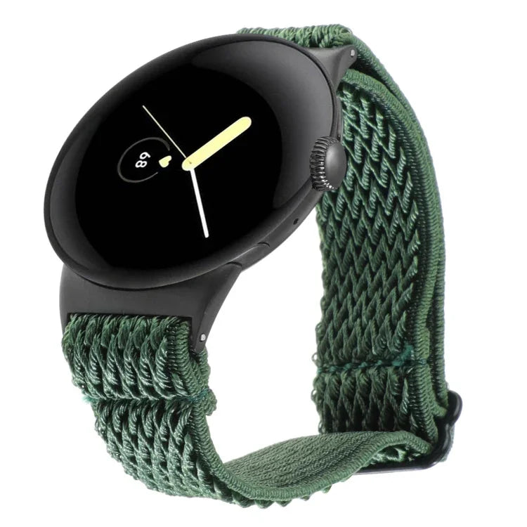 สายรัดนาฬิกาไนลอนถักลายคลื่น ขนาด 20 มม. สำหรับ Google Pixel Watch 4 / 3 / 2 / 1 ขนาด 41 มม.