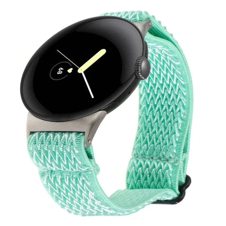 สายรัดนาฬิกาไนลอนถักลายคลื่น ขนาด 20 มม. สำหรับ Google Pixel Watch 4 / 3 / 2 / 1 ขนาด 41 มม.