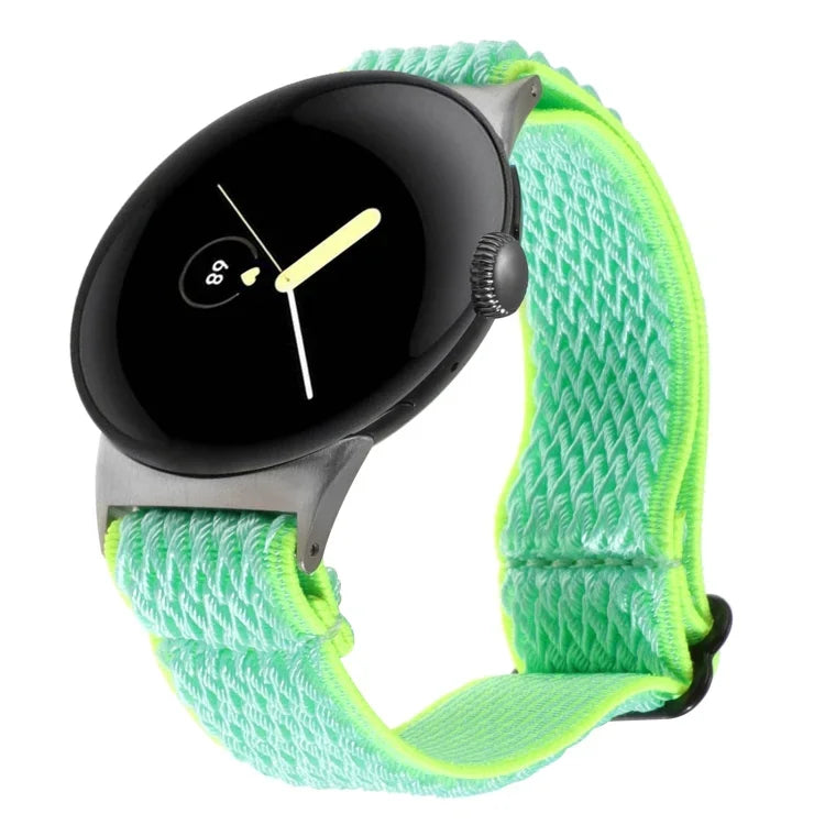 สายรัดนาฬิกาไนลอนถักลายคลื่น ขนาด 20 มม. สำหรับ Google Pixel Watch 4 / 3 / 2 / 1 ขนาด 41 มม.