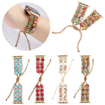 Hexagonal Stones Drawstring Chain Watch Band, For Apple Watch SE 2023 44mm, For Apple Watch SE 2023 40mm, For Apple Watch Ultra 2 49mm, For Apple Watch Series 9 45mm, For Apple Watch Series 9 41mm, For Apple Watch Ultra 49mm, For Apple Watch Series 8 4...
