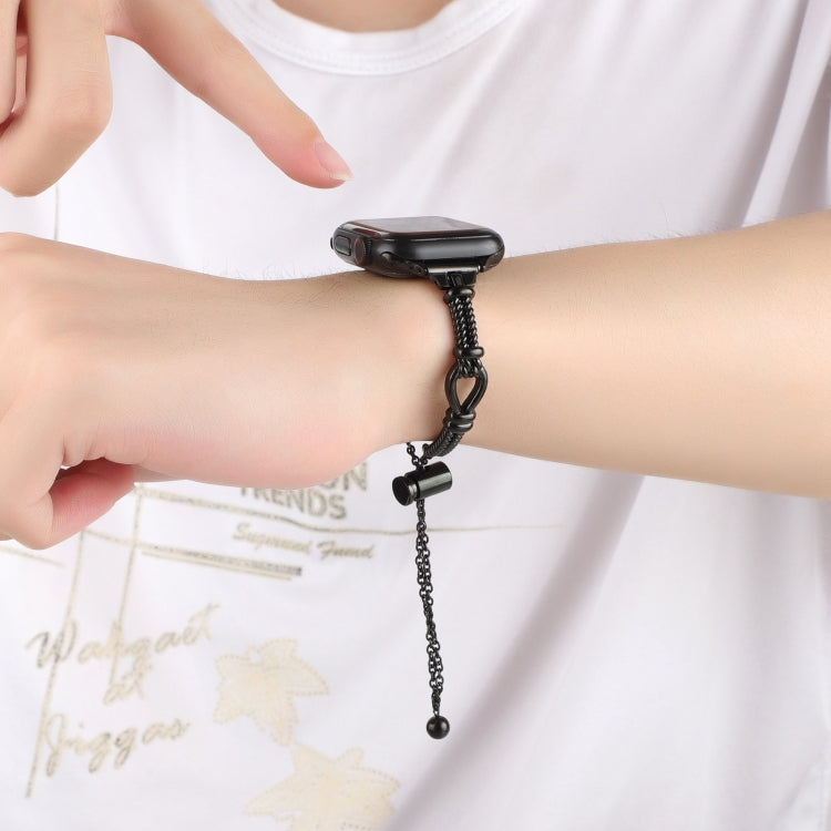 Twist Metal Bracelet Chain Watch Band, For Apple Watch SE 2023 44mm, For Apple Watch SE 2023 40mm, For Apple Watch Ultra 2 49mm, For Apple Watch Series 9 45mm, For Apple Watch Series 9 41mm, For Apple Watch Ultra 49mm, For Apple Watch Series 8 41mm    ...